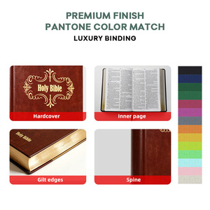 Biblia Sagrada Cristiana de Alta Calidad con Diseño Único Personalizado, Tapa Dura, Idioma Inglés, Logotipo Estampado en Oro, Borde Dorado, Venta al Por Mayor - Product Image 2