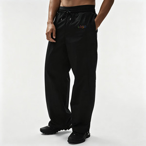Custom Men Elastic Drawstring Waist Sports Pants Wide Leg Ankle <strong>Zip</strong> <strong>Side</strong> Pocket Lightweight Men Athletic <strong>Trousers</strong> - Product Image 4
