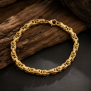 Set Collana e Bracciale da Uomo con Catena Bizantina, Gioielli Minimalisti alla Moda - Product Image 2
