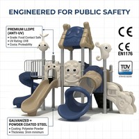 Structure de jeu ODM SageDelightRides avec joints en béton, structure verticale pour enfants, en LLDPE et tubes en acier galvanisé, pour aires de jeux urbaines, vente en gros