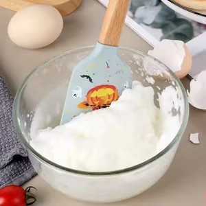 Spatule en silicone antiadhésive avec manche en bois, motif citrouille et araignée d'Halloween, design personnalisé, <span class=keywords><strong>pour</strong></span> la pâtisserie et la cuisine à la maison - Product Image 6