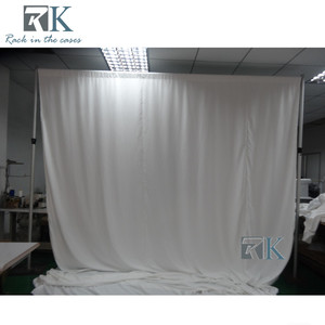 Kit de support de toile de fond robuste pour rideaux lourds avec tringle et draperie blanche - Product Image 4