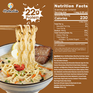 Nouilles végétaliennes Tonkotsu saveur ail noir, riches en protéines, faibles en gras, séchées, non-OGM - Product Image 2