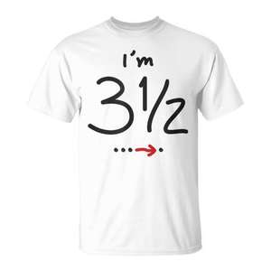 Camiseta de cumpleaños 3 1/2 para niños de tres años y medio, ropa para fiestas - Product Image 1