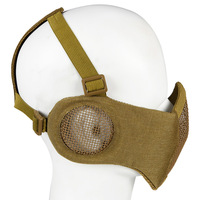 Masque de protection tactique unisexe en nylon 1000D MK034 pour paintball/extérieur, demi-visage intégré pour jeux CS
