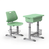 Chaise de bureau moderne et confortable à dossier simple avec accoudoirs pour mobilier scolaire de salle de classe primaire, structure en tube d'acier ovale, plastique