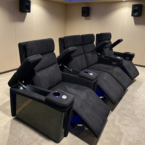 Sofá Reclinable Eléctrico de Cine <span class=keywords><strong>para</strong></span> Sala de Cine en Casa, Muebles de Tela Negra Mate <span class=keywords><strong>para</strong></span> Sala Multimedia VIP, Interior de Sótano - Product Image 1