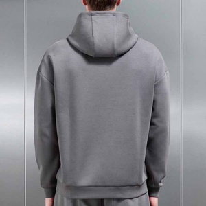 เสื้อฮู้ดดี้ผู้ชายแบบสวมหัว ผ้าฟลีซหนานุ่ม 350 กรัม รุ่นใหม่ ปี 2025 ทรงหลวม ไหล่ตก ไม่มีลาย - Product Image 3