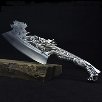 Couteau de cuisine tout acier 14 pouces Butcher Yuan Silver Dragon 2023, en acier inoxydable épaissi, durable, pour couper les os