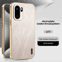 Étui de téléphone Lichicase en cuir uni magnétique avec motif en fil doré pour Oneplus 15 15R ACE 6 6T Coque colorée