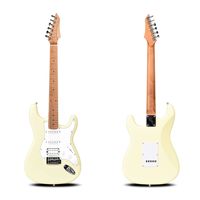 Guitare électrique OEM disponible avec table en peuplier et dos/côtés en érable, 22 frettes, micros SSS, mécaniques entièrement fermées ZYEG-2S