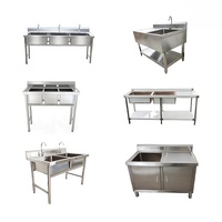 Équipement de cuisine commercial en acier inoxydable 201/304, évier de cuisine, table, épaisseur 0,6-1,2 mm, capacité 200 kg, finition lisse polie, gris