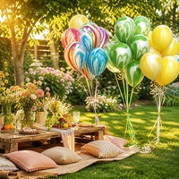 Ballons en latex marbré arc-en-ciel de 12 pouces pour la décoration de fêtes à thème : mariage, baby shower, remise de diplôme, Noël, Halloween, festival, anniversaire