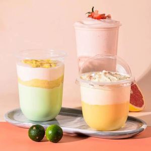 Nouveau couvercle transparent en plastique en forme de U 89 personnalisé, très vendu, pour boissons froides, café glacé, jus de citron, gobelets à thé Boba - Product Image 2
