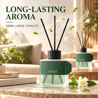 Diffuseur de parfum d'ambiance personnalisé 500 ml grande capacité, sans fumée, avec bâtonnets, pour huiles essentielles, aromathérapie, OEM