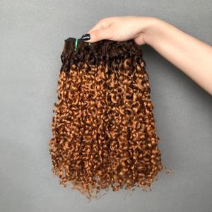 Cabello humano brasileño Funmi al por mayor, mechones de duendecillo doblemente dibujados, cabello humano virgen 100% # T4/30, color sin desprendimiento ni enredos - Product Image 5