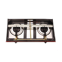 Table de cuisine à deux brûleurs Cuisinière domestique en acier inoxydable Cuisinière à gaz GPL