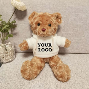 Cadeaux promotionnels pas chers de 30cm, ours en peluche mignon avec logo personnalisé, <span class=keywords><strong>jouet</strong></span> en peluche avec pull à capuche et chemise - Product Image 3