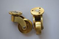 Roulettes pivotantes en laiton massif EFON EF1168, bronze antique et chrome poli, pour meubles