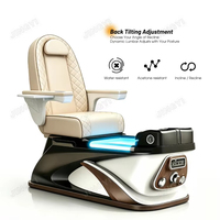 Fauteuil de pédicure à dossier haut avec massage des pieds et pompe de vidange pour salon de beauté, spa des ongles et manucure