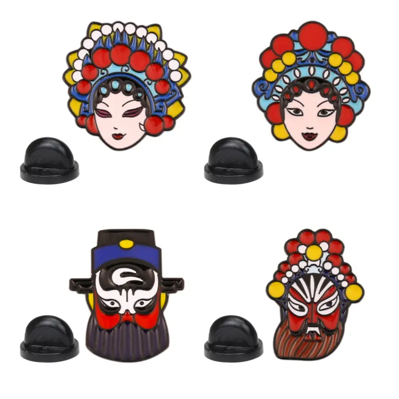 יצרן אמייל הסיני מסורתי פקין אופרה אופי פנים איפור כובע בגדי עניבת צעיף כפתור תג <span class=keywords><strong>סיכת</strong></span> דש סיכות
