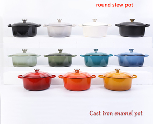 Ensemble de casseroles en fonte émaillée antiadhésive, compatible lave-vaisselle, four et mijoteuse, pour ragoûts, soupes, pain et pommes de terre - Product Image 3