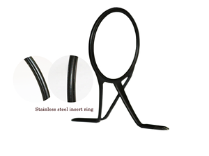 Weihai T série double <span class=keywords><strong>pied</strong></span> #<span class=keywords><strong>6</strong></span>-#50 acier inoxydable noir personnalisé <span class=keywords><strong>canne</strong></span> à pêche composant guide anneau <span class=keywords><strong>carpe</strong></span> bricolage accessoire de construction - Product Image 2