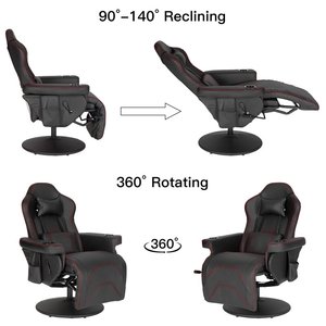كرسي ألعاب VANBOW بظهر مرتفع من جلد البولي يوريثان قابل للإمالة، للاستخدام التجاري، مريح وقابل للتعديل بتصميم تنفيذي مع مسند قدم بتصميم صناعي - Product Image 2