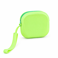 Porte-monnaie en silicone personnalisé OEM avec fermeture éclair, étanche, anti-chute, extensible, pour écouteurs, unisexe, avec porte-clés, idéal comme cadeau