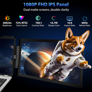 Monitor Portátil Triple con Pantalla Dividida para PC, Extensor de Pantalla para Laptop de 15.6 Pulgadas, Doble 1920*1080 IPS FHD LCD, Tipo C - Product Image 5