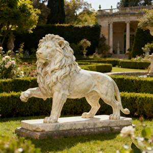 Customized Modern Hand-carved Outdoor Garden Sculpture Natural <strong>Marble</strong> Lion Sculpture With Custom Colors For Park Use - Product Image 4