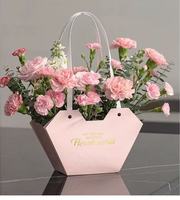 YZ Discount Portable élégant Bouquet transporteur pliable épais blanc boîte à fleurs en carton avec revêtement UV pour les magasins
