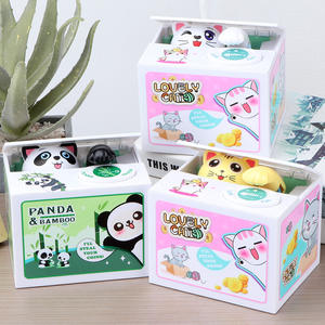 EN STOCK plástico Panda gato robando dinero alcancías dibujos animados creativos banco de monedas eléctrico caja de dinero <span class=keywords><strong>para</strong></span> niños - Product Image 4