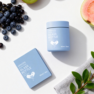 Botella <span class=keywords><strong>de</strong></span> Vidrio Personalizada <span class=keywords><strong>de</strong></span> 90ml, 120ml, 150ml, 180ml para Píldoras, Gomitas, Cápsulas y Suplementos, con Tapa a Prueba <span class=keywords><strong>de</strong></span> Niños y <span class=keywords><strong>Caja</strong></span> - Product Image 4