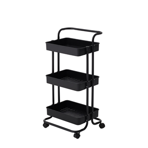 Étagère de rangement pour collations de couleur bonbon, chariot mobile en acier au carbone pour cuisine, étagère de rangement multi-niveaux sur pied pour salon - Product Image 5