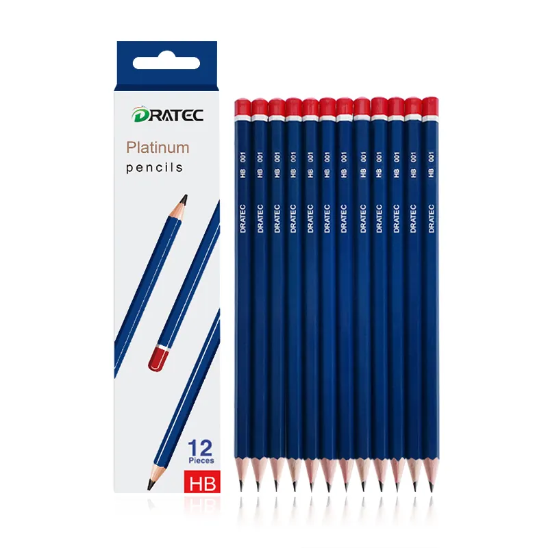 HOT SELLING SET PACKED CUSTOMIZED WOODEN HB PENCILS WITH RED DIP END FOR SCHOOL AND OFFICE