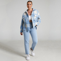 Flanelle grande taille femmes Blouses et chemises vêtements de bureau à carreaux et à carreaux conception chemise à manches longues femmes
