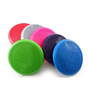 Egzersiz dayanıklı vücut masaj yastığı şişme PVC Yoga Disk Pad denge Pad pompa ile denge yastığı sıcak satış Wobble yastık