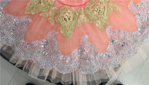 Tutú de ballet <span class=keywords><strong>naranja</strong></span> de competición profesional de alta calidad de 9-12 capas para niñas - Product Image 6