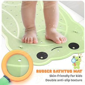 أطفال طفل رضيع حصيرة عدم الانزلاق مكافحة العفن الحمام المطاط لحوض الطفل الصغير ضفدع الكرتون مع أكواب شفط فتحات تصريف - Product Image 4