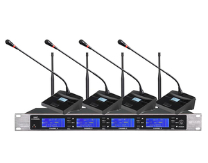 Professional Dynamic <b>Microphone</b> System for Karaoke 4 <b>Wireless</b> UHF Handheld Collar Microfon - Product Image 4
