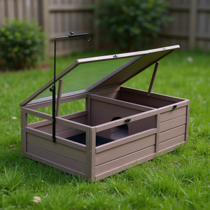 Habitat pour tortues en bois à 2 compartiments, 38x24x13 pouces, pour intérieur et extérieur, meuble pour animaux de compagnie - Product Image 2