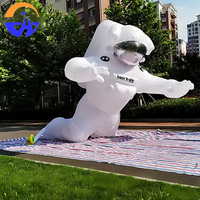 2026 Décoration publicitaire gonflable suspendue géante de type astronaute avec lumières LED, motif de dessin animé, pour affichage extérieur, Oxford
