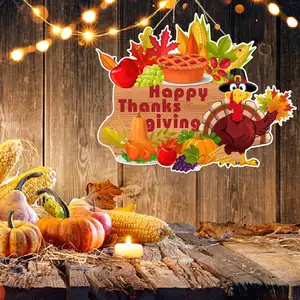 Happy Thanksgiving Turki labu ornamen dinding Thanksgiving dekorasi rumah ornamen perlengkapan pesta