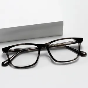 نظارة بينيي الكلاسيكية التصميم العتيقة المصنوعة يدوياً وهي نظارة مربعة من مادة مازوتشيللي الأسيتات نظارة طبية أنيقة