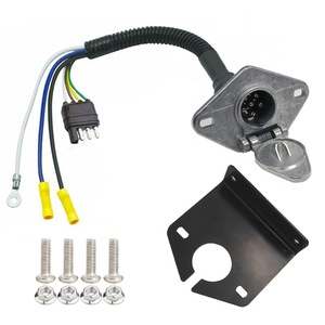 Trailer Connector 4 Pin To 6 Pin Socket With <b>Bracket</b> And Mounting Hardware For RV Taillight Signal Conversion - Product Image 1