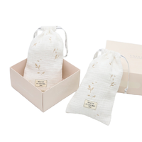 Pochette personnalisée en tissu de coton pour adultes, sac en mousseline souple, cadeau de maternité