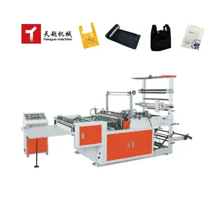 TIANYUE Fully Automatic Disposable Film Gloves Shopping T-Shirt Recycled Plastic Bag Making Machine With Printing