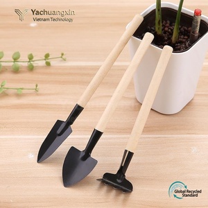 Juego de mini palas de jardín, 3 uds., mango de madera, hoja de hierro para plantar flores, herramienta para exteriores, pala multifuncional - Product Image 2