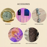 Sauna extérieur personnalisé en cèdre rouge et cèdre de l'Ohio massif pour 4 à 6 personnes, avec bain chaud/froid, douche combinée et gazebo lounge pour jardin et maison